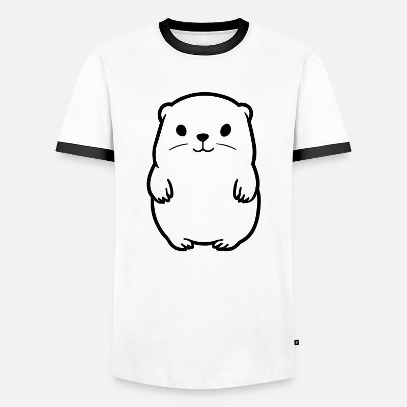 Murmeltier - Männer Kontrast-T-Shirt - Weiß/Schwarz
