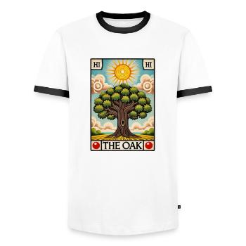 Le chêne - T-shirt contrasté Homme - blanc/noir - Devant - AI Model Female 172 light (172cm) & AI Model Male 178 dark (178cm)