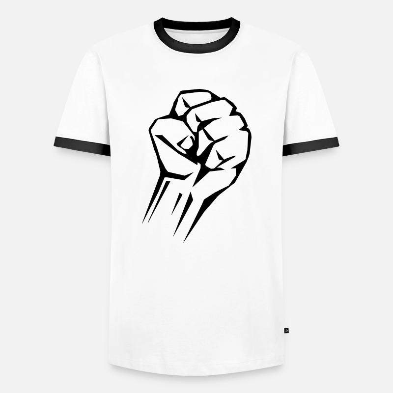 faust - Männer Kontrast-T-Shirt - Weiß/Schwarz