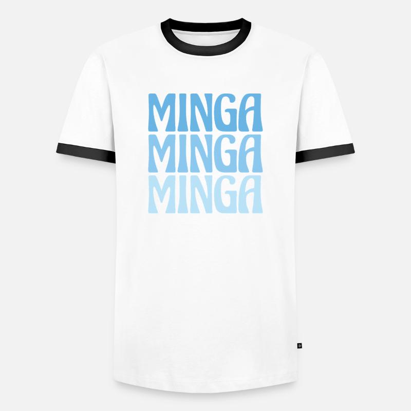 Minga Munich Dialect Gift - Men's Ringer Shirt - white/black
