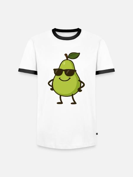 birne comic cool - Männer Kontrast-T-Shirt - Weiß/Schwarz