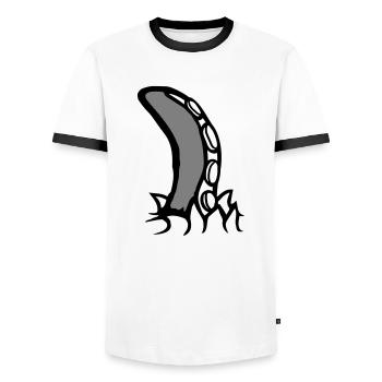 Tentacule Octopus Monster Chemise déchirée Alien - T-shirt contrasté Homme - blanc/noir - Devant - AI Model Female 172 light (172cm) & AI Model Male 178 dark (178cm)
