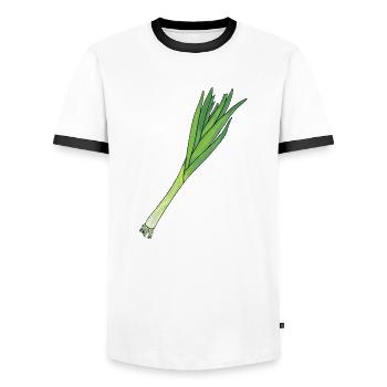 Lauch - Männer Kontrast-T-Shirt - Weiß/Schwarz - Vorne - AI Model Female 172 light (172cm) & AI Model Male 178 dark (178cm)