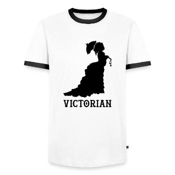 victorian blak - T-shirt contrasté Homme - blanc/noir - Devant - AI Model Female 172 light (172cm) & AI Model Male 178 dark (178cm)