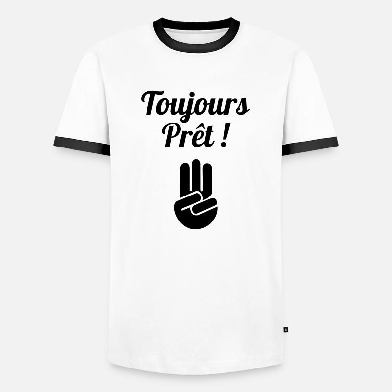 Scout Scoutisme Scouting - Toujours Prêt - Men's Ringer Shirt - white/black