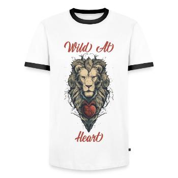 Wildlife Advocate - Men's Ringer Shirt - white/black - Front - AI Model Female 172 light (172cm) & AI Model Male 178 dark (178cm)