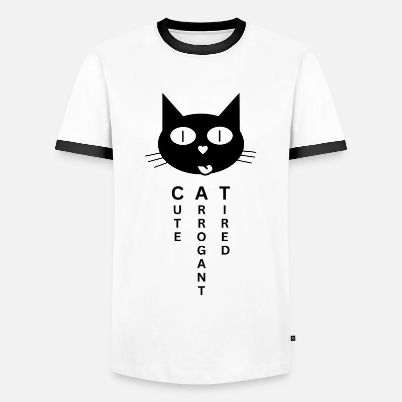 CAT - Cute Arrogant Tired - Men's Ringer Shirt - white/black