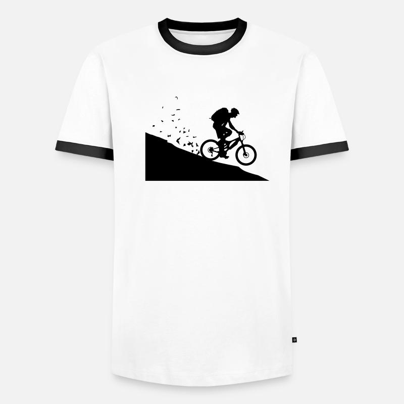 Mountain bikers - Men's Ringer Shirt - white/black