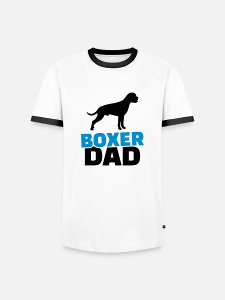 Boxer - Männer Kontrast-T-Shirt - Weiß/Schwarz