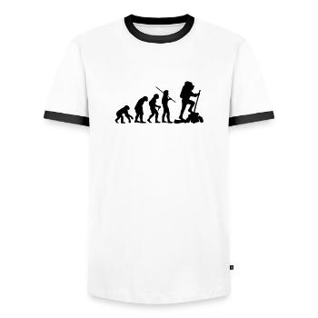 Evolution mountaineers / hikers - Men's Ringer Shirt - white/black - Front - AI Model Female 172 light (172cm) & AI Model Male 178 dark (178cm)