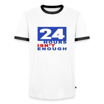 Comfort T-Shirt 24 hours - Männer Kontrast-T-Shirt - Weiß/Schwarz - Vorne - AI Model Female 172 light (172cm) & AI Model Male 178 dark (178cm)