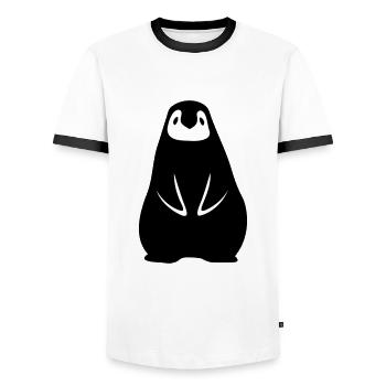Penguin baby penguin child penguin baby gift idea - Men's Ringer Shirt - white/black - Front - AI Model Female 172 light (172cm) & AI Model Male 178 dark (178cm)