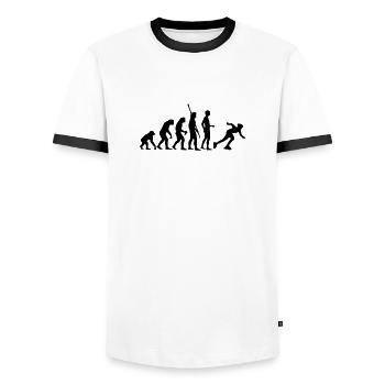 evolution_inliner - T-shirt contrasté Homme - blanc/noir - Devant - AI Model Female 172 light (172cm) & AI Model Male 178 dark (178cm)