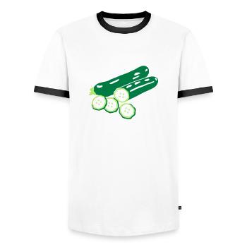 courgettes g1 - Men's Ringer Shirt - white/black - Front - AI Model Female 172 light (172cm) & AI Model Male 178 dark (178cm)