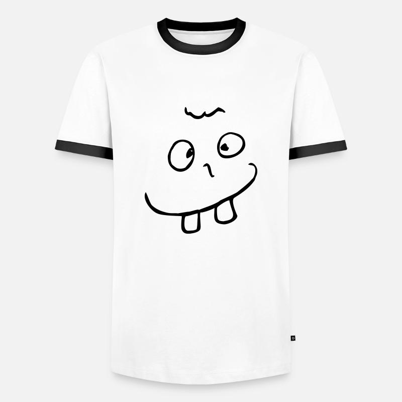 Nerd Face - Männer Kontrast-T-Shirt - Weiß/Schwarz
