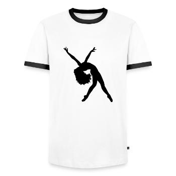 danseuse - T-shirt contrasté Homme - blanc/noir - Devant - AI Model Female 172 light (172cm) & AI Model Male 178 dark (178cm)