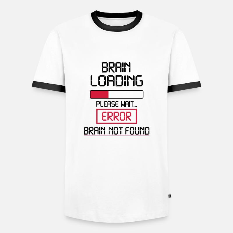 brain loading error - T-shirt contrasté Homme - blanc/noir