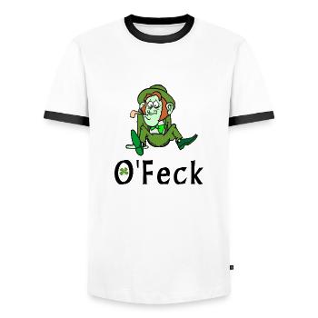 Irish Feck - T-shirt contrasté Homme - blanc/noir - Devant - AI Model Female 172 light (172cm) & AI Model Male 178 dark (178cm)