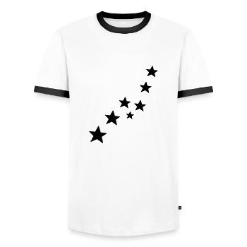 stars - Men's Ringer Shirt - white/black - Front - AI Model Female 172 light (172cm) & AI Model Male 178 dark (178cm)