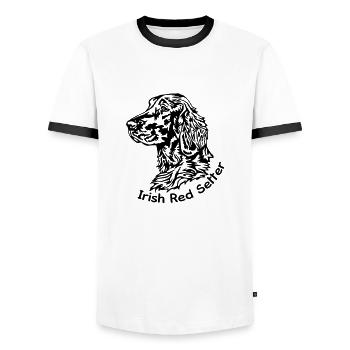 277 irish Red Setter - Männer Kontrast-T-Shirt - Weiß/Schwarz - Vorne - AI Model Female 172 light (172cm) & AI Model Male 178 dark (178cm)