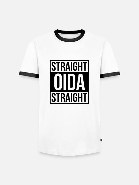 Straight Oida plain - Männer Kontrast-T-Shirt - Weiß/Schwarz