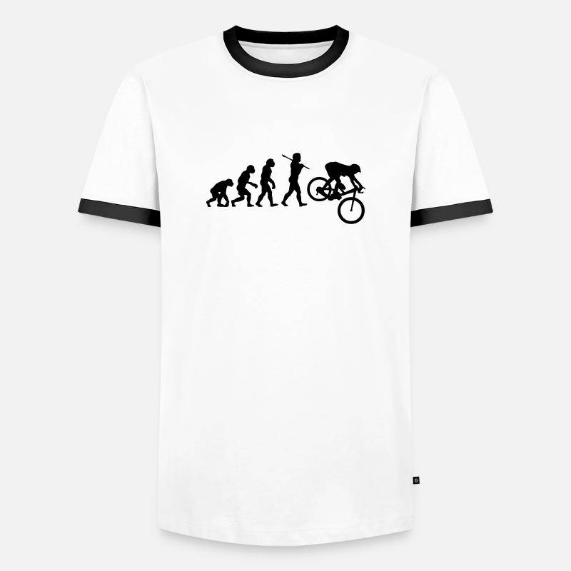 MTB Downhill Evolution - T-shirt contrasté Homme - blanc/noir