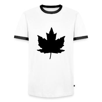 Maple Leaf - Men's Ringer Shirt - white/black - Front - AI Model Female 172 light (172cm) & AI Model Male 178 dark (178cm)
