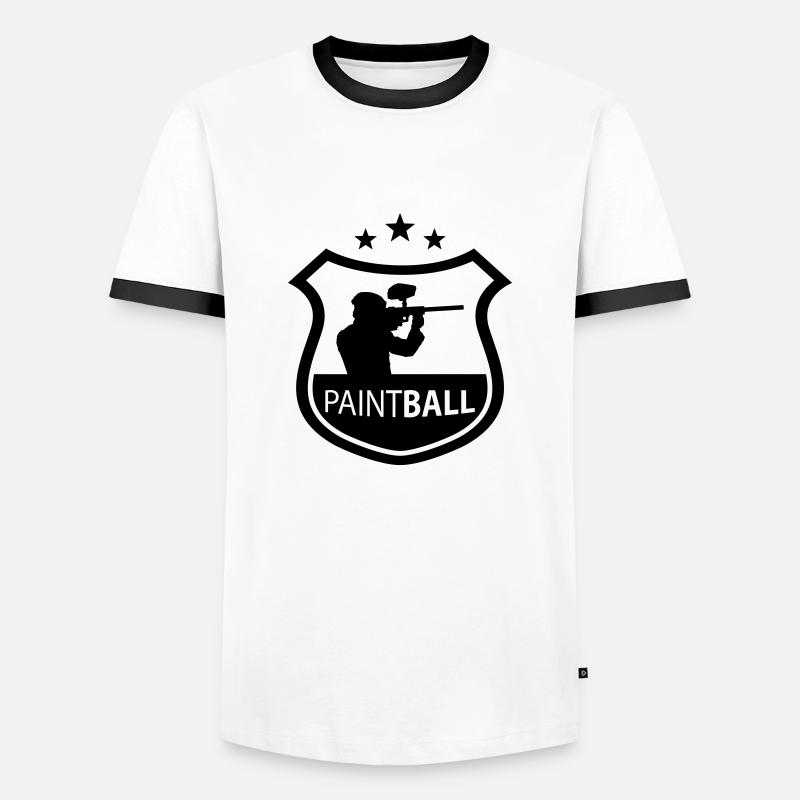 paintball - Men's Ringer Shirt - white/black