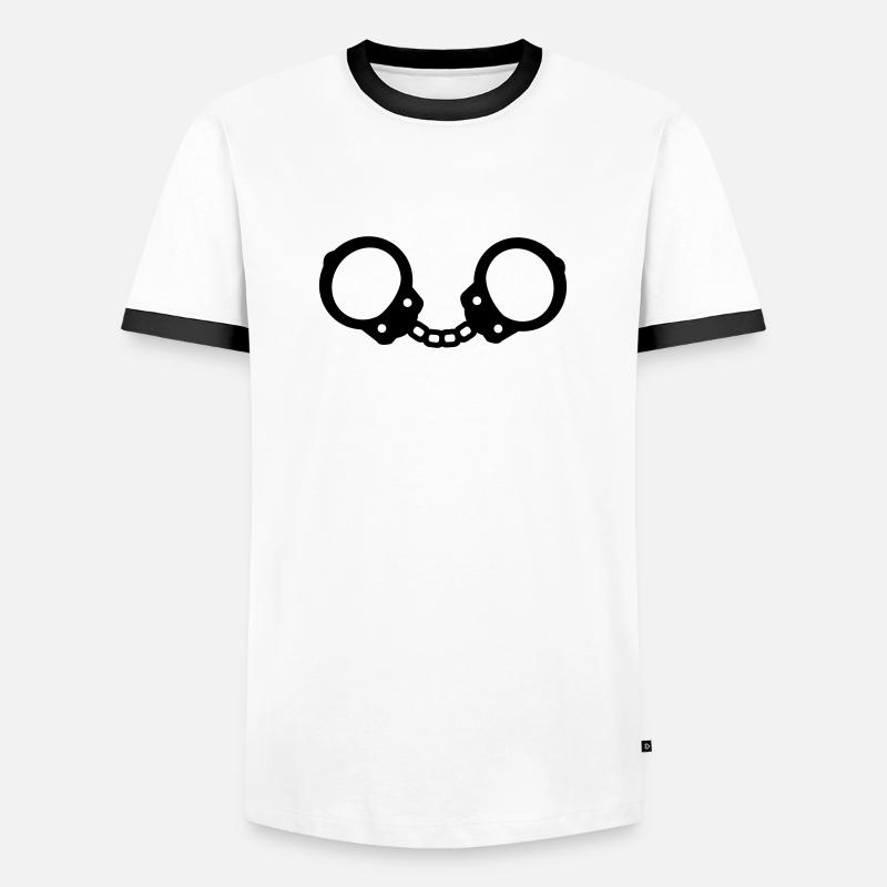 Handcuffs - Men's Ringer Shirt - white/black