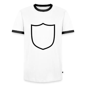 Wappen leer Vorlage Schild Abzeichen Logo - Männer Kontrast-T-Shirt - Weiß/Schwarz - Vorne - AI Model Female 172 light (172cm) & AI Model Male 178 dark (178cm)