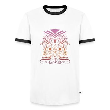 Stylish Skull - Men's Ringer Shirt - white/black - Front - AI Model Female 172 light (172cm) & AI Model Male 178 dark (178cm)