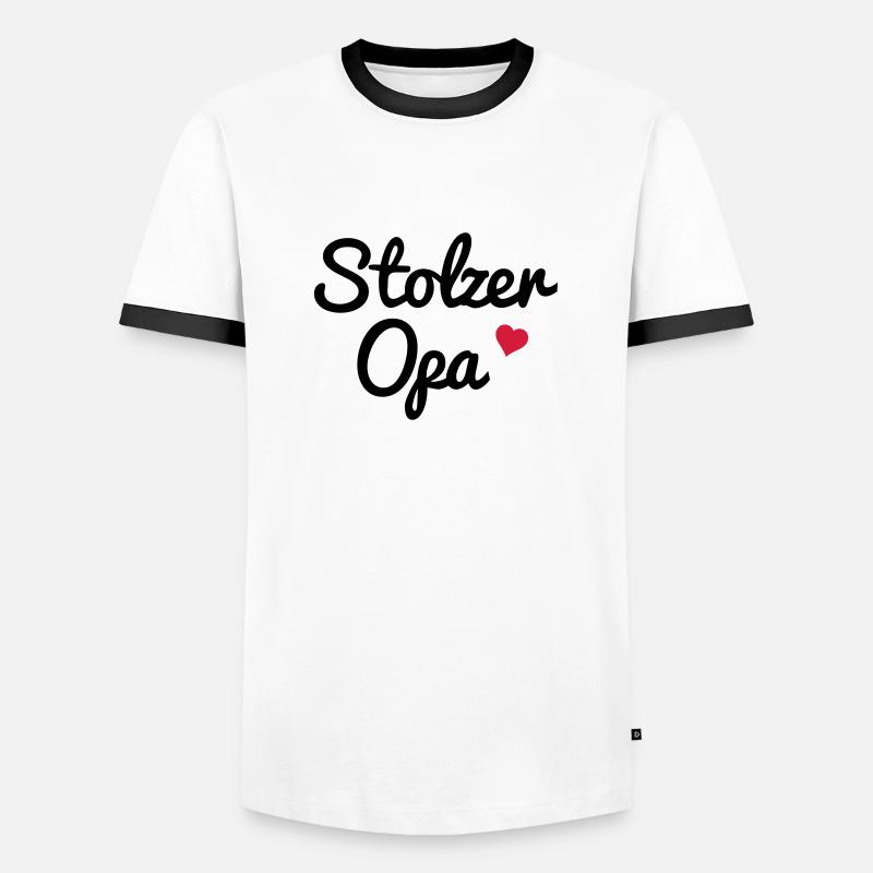 Stolzer Opa - Männer Kontrast-T-Shirt - Weiß/Schwarz