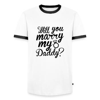Marry - T-shirt contrasté Homme - blanc/noir - Devant - AI Model Female 172 light (172cm) & AI Model Male 178 dark (178cm)