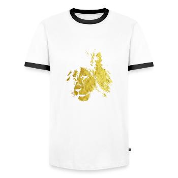 Lion gold - Men's Ringer Shirt - white/black - Front - AI Model Female 172 light (172cm) & AI Model Male 178 dark (178cm)