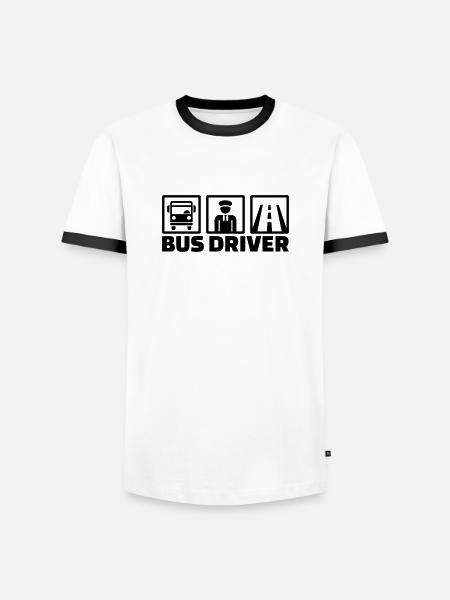 Busfahrer - Männer Kontrast-T-Shirt - Weiß/Schwarz