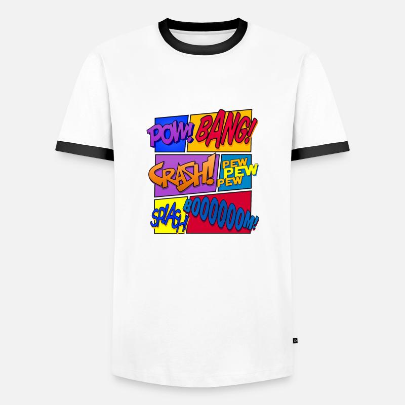 Get Loud (Comic-Design) - Men's Ringer Shirt - white/black