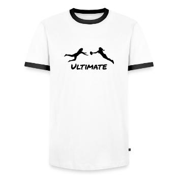 Ultimate Frisbee - Women - T-shirt contrasté Homme - blanc/noir - Devant - AI Model Female 172 light (172cm) & AI Model Male 178 dark (178cm)