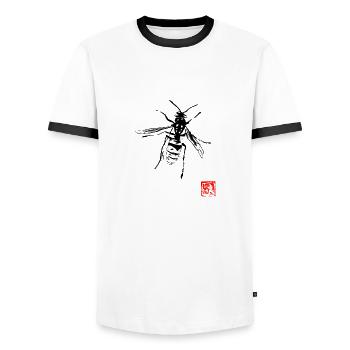 guep - T-shirt contrasté Homme - blanc/noir - Devant - AI Model Female 172 light (172cm) & AI Model Male 178 dark (178cm)