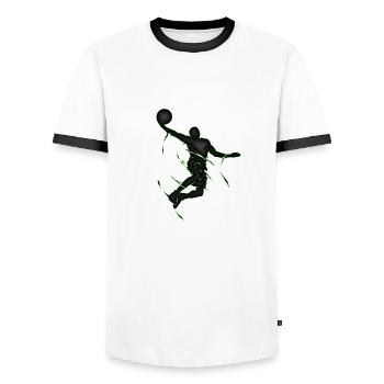 Dunking Basketball cadeau art Slamdunk - T-shirt contrasté Homme - blanc/noir - Devant - AI Model Female 172 light (172cm) & AI Model Male 178 dark (178cm)