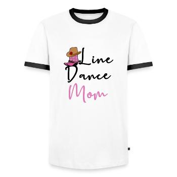 Line Dance Mom Line Dancing Country Musik Spruch - Männer Kontrast-T-Shirt - Weiß/Schwarz - Vorne - AI Model Female 172 light (172cm) & AI Model Male 178 dark (178cm)