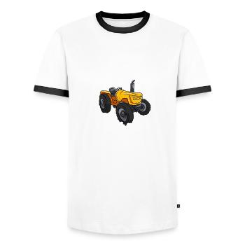 Farmer Traktor Bauer Landwirtschaft Bauernhof - Männer Kontrast-T-Shirt - Weiß/Schwarz - Vorne - AI Model Female 172 light (172cm) & AI Model Male 178 dark (178cm)