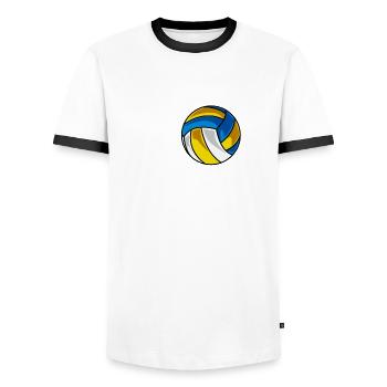 Volleyball Love Volleyball-Team Volleyballtrainer - Männer Kontrast-T-Shirt - Weiß/Schwarz - Vorne - AI Model Female 172 light (172cm) & AI Model Male 178 dark (178cm)