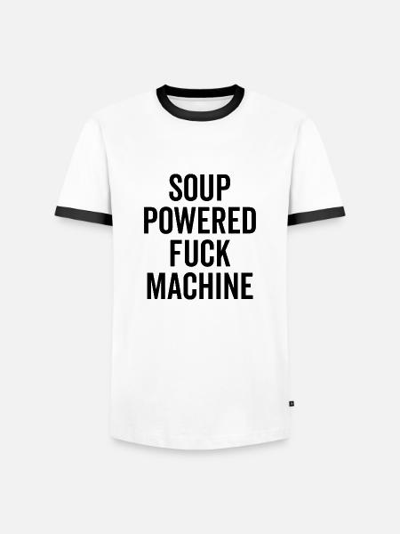 Soup Powered Fuck Machine - Men's Ringer Shirt - white/black