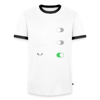 icône travail sommeil jeu - T-shirt contrasté Homme - blanc/noir - Devant - AI Model Female 172 light (172cm) & AI Model Male 178 dark (178cm)