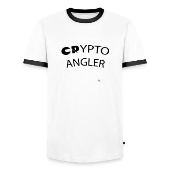 Bitcoin Trading Crypto Stocks - T-shirt contrasté Homme - blanc/noir - Devant - AI Model Female 172 light (172cm) & AI Model Male 178 dark (178cm)