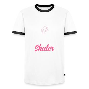 Eiskunstläuferin Eiskunstlaufen Schlittschuh - Männer Kontrast-T-Shirt - Weiß/Schwarz - Vorne - AI Model Female 172 light (172cm) & AI Model Male 178 dark (178cm)