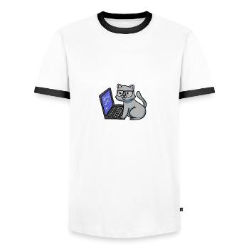 I Are Programmer Beep Boop Informatiker Katze - Männer Kontrast-T-Shirt - Weiß/Schwarz - Vorne - AI Model Female 172 light (172cm) & AI Model Male 178 dark (178cm)