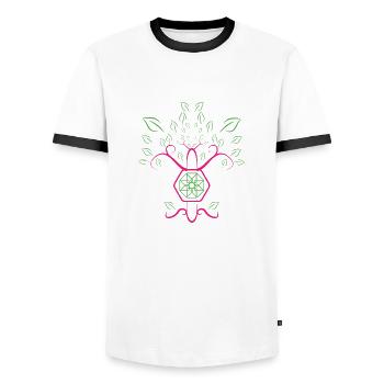 Abstrakter Baum - Männer Kontrast-T-Shirt - Weiß/Schwarz - Vorne - AI Model Female 172 light (172cm) & AI Model Male 178 dark (178cm)
