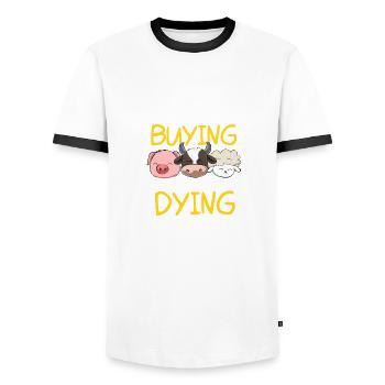 Tierrechte Tierschutz Vegan Vegetarier Tierfreund - Männer Kontrast-T-Shirt - Weiß/Schwarz - Vorne - AI Model Female 172 light (172cm) & AI Model Male 178 dark (178cm)