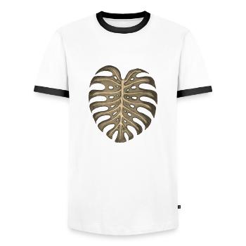 Monstera - Men's Ringer Shirt - white/black - Front - AI Model Female 172 light (172cm) & AI Model Male 178 dark (178cm)